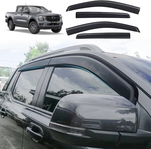 Ford Ranger Double Cab Next Gen Matte Black Slimline  Window Shields